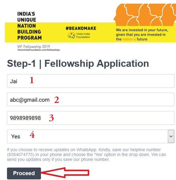Vision India Foundation VIF Fellowship 2019