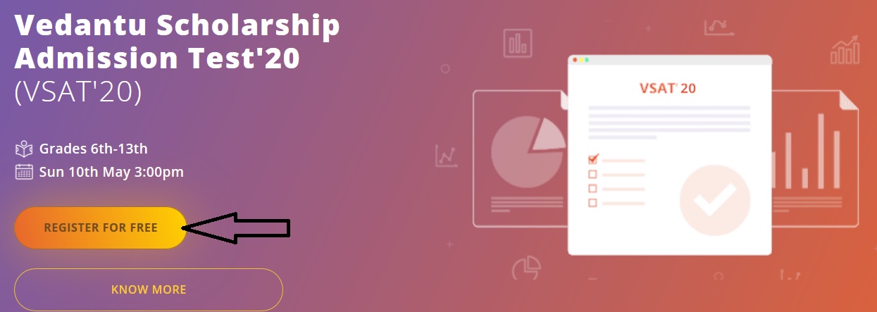 Vedantu VSAT 2020 Scholarship Admission Test For Grades 6th 13th 