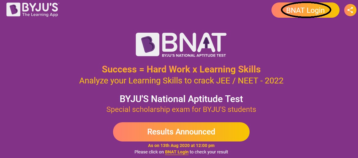 results-announced-byju-s-bnat-national-aptitude-test-special-scholarship-2020-www